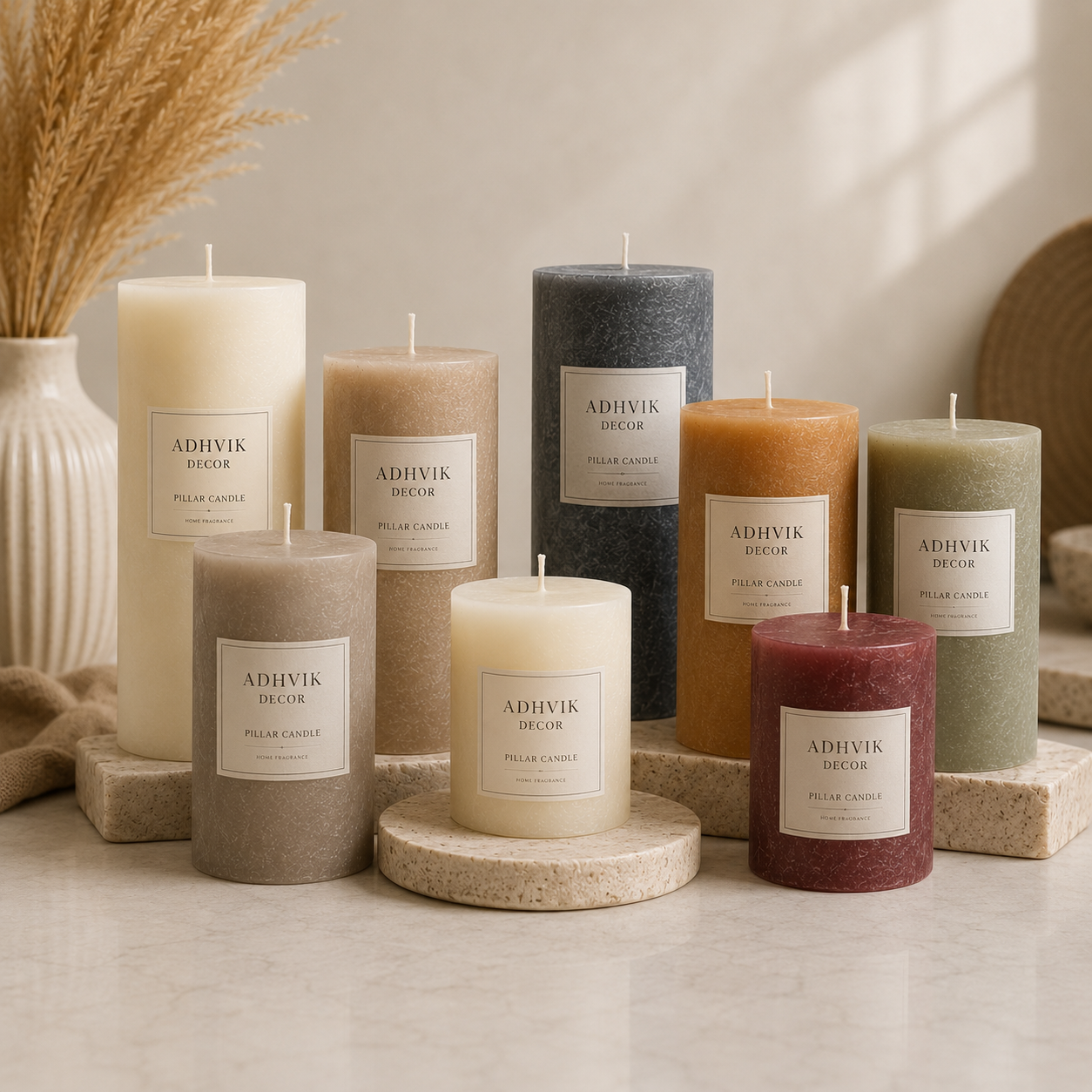 Premium pillar candle