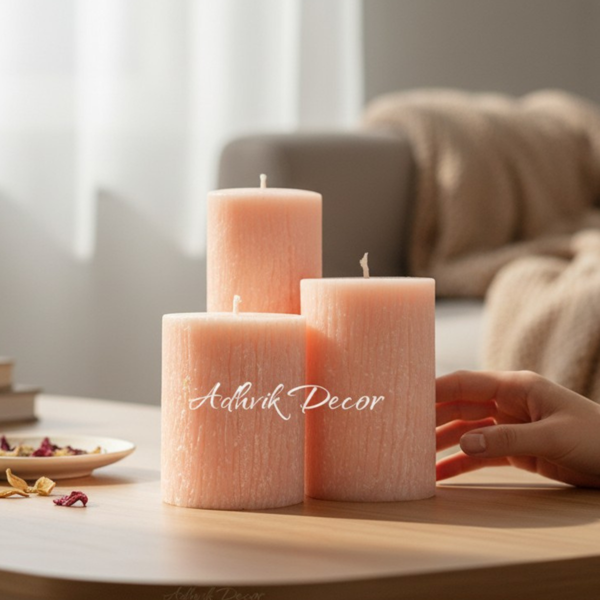 Decorative Pillar Wax Candle